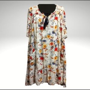 Altar'd State Cream/White Floral Baby Doll Dress L